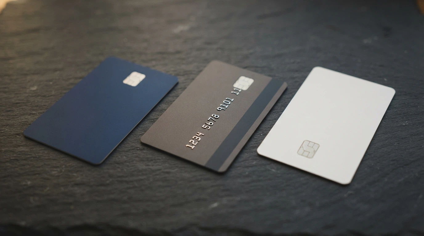 Tres tarjetas bancarias alineadas — una de crédito Visa, una de débito y una prepago Mastercard — sobre un fondo con la bandera de la DGOJ
